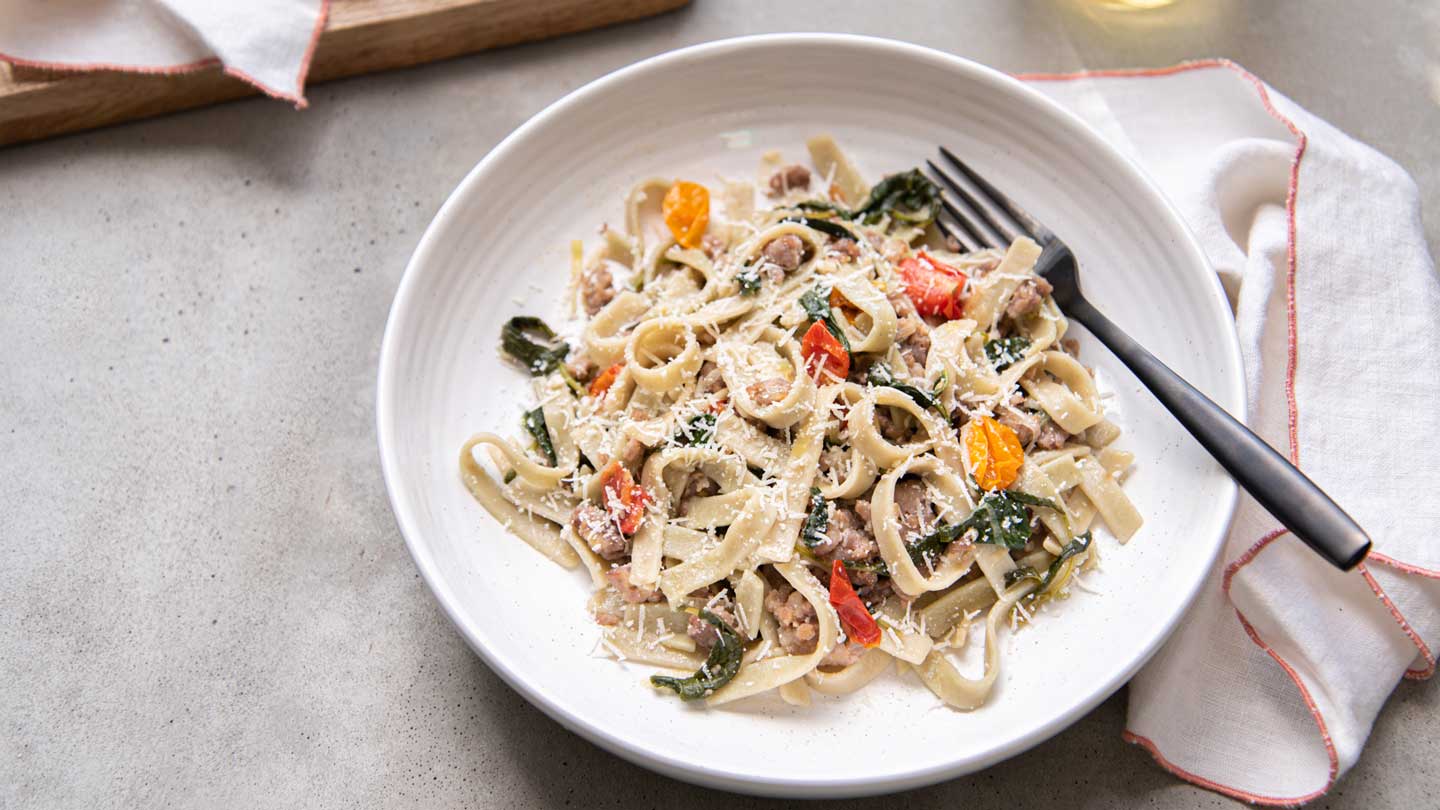 Artichoke Noodles and Sausage